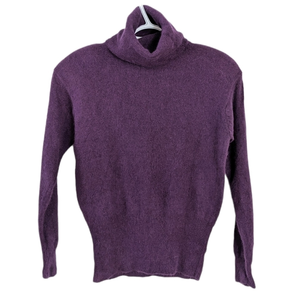 Vintage Crown Jewels quality angora lambs wool  turtleneck sweater purple Medium